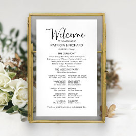 Poster Simples Sinal de Programa de Casamento de Caligraf