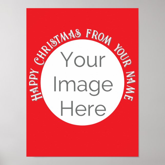 Poster simples sua imagem aqui foto feliz texto de Natal (Frente)