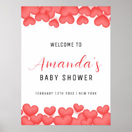 Poster Simples Um Pequeno Chá de fraldas Querido Bem-Vind