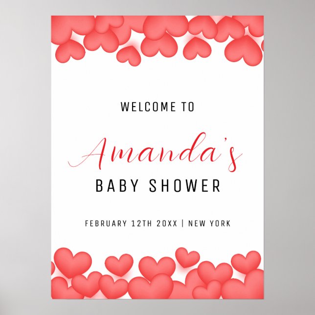 Poster Simples Um Pequeno Chá de fraldas Querido Bem-Vind (Frente)