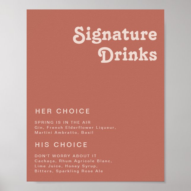 Poster Simples Vibrações Retrô | Bebidas com Sabor de Vel (Frente)