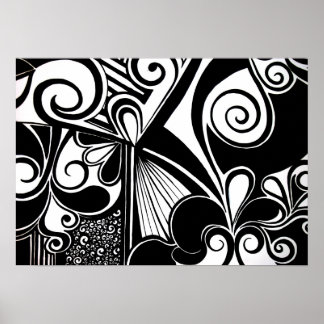 Pôster Simplicidade Preta e Branca