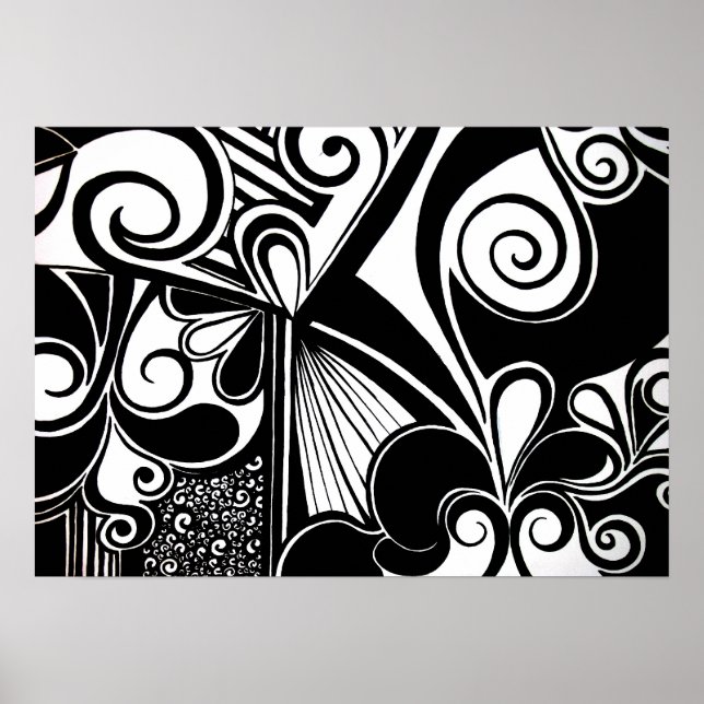 Pôster Simplicidade Preta e Branca (Frente)