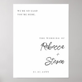 Poster Simply Elegant Wedding Welcome Sign
