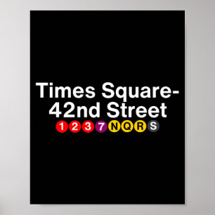Poster Sinais da Estação de Metrô Times Square Nova York,