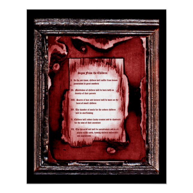 Pôster Sinais Das Crianças (Frente)