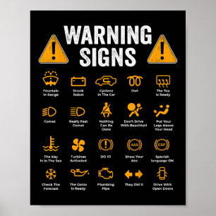 Poster Sinais de aviso de condução engraçados 101 Present