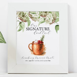 Poster Sinais de Bar de Coquetel Signature da Hydrangea D