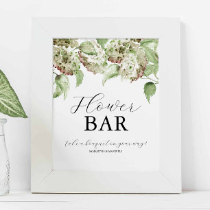 Poster Sinais de Barra de Flores de Casamento de Hortênsi