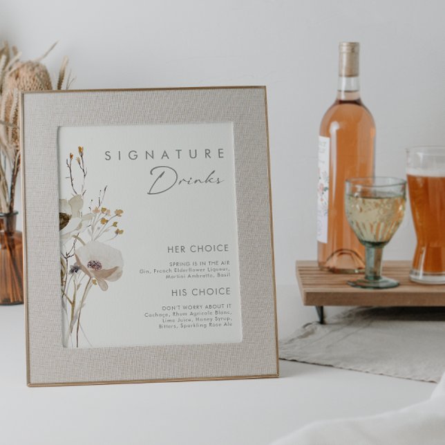 Poster Sinais de Bebidas com Assinatura Marfim | Flor Sil (Criador carregado)