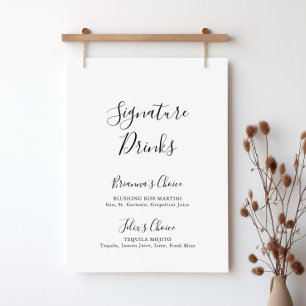 Poster Sinais de Bebidas com Assinatura Minimalista Simpl
