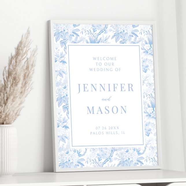 Poster Sinais de boas-vindas do casamento da chinoiserie  (Criador carregado)