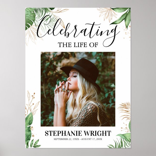 Poster Sinais de boas-vindas do Funeral Botânico Celebraç (Frente)