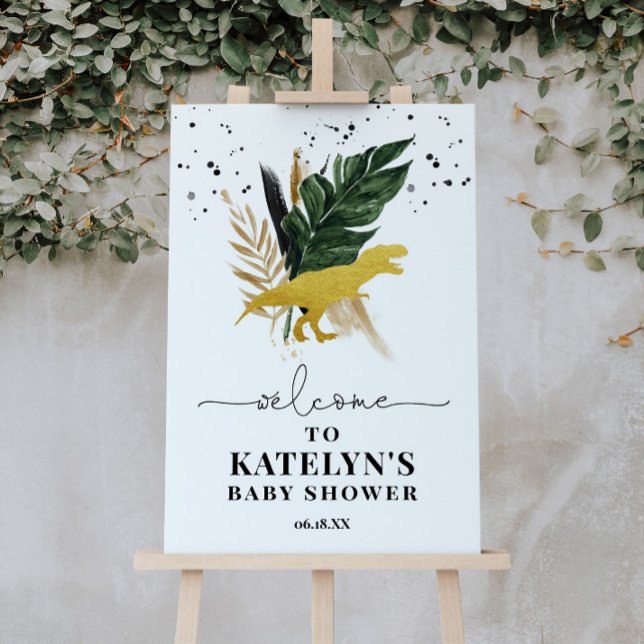 Poster Sinais de Boas-vindas dos Dinossauros Dourados Tro (Criador carregado)