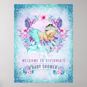 Poster Sinais de Boas-Vindas para Chá de Bebê Menina Sere