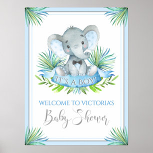 Poster Sinais de Boas-Vindas para Chás de Bebê de Elefant