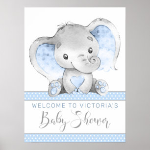 Poster Sinais de Boas-Vindas para Chás de Bebê de Elefant