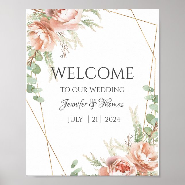 Poster Sinais de boas-vindas Rosas embutidos (Frente)