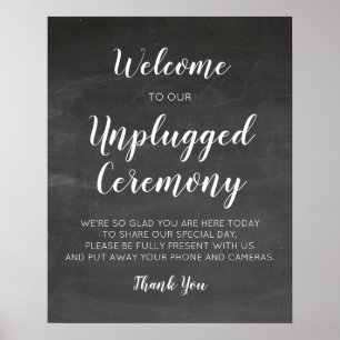 Poster Sinais de Cerimônia de Casamento em Chalkboard des