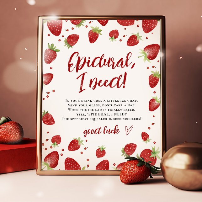 Poster Sinais de Chá de fraldas de Morango com Aquarela H (Criador carregado)