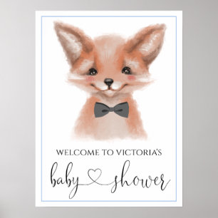 Poster Sinais de Chás de Bebê para Menino Raposinha da Fl
