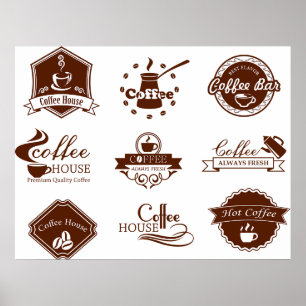 Poster Sinais de etiquetas do Café House