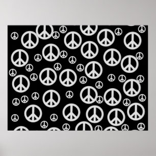 Pôster Sinais de paz em preto e branco
