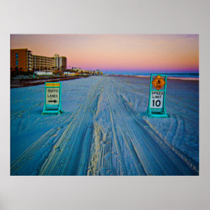 Poster Sinais de tráfego da praia em Daytona Beach no