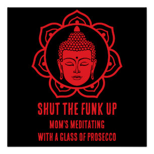 Pôster sinais engraçados de meditação