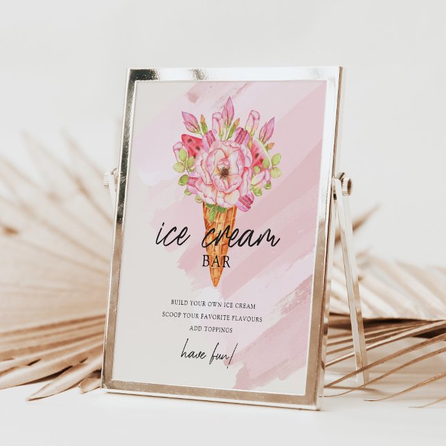 Poster Sinais personalizados de Chá de panela de Sorvete  (Criador carregado)