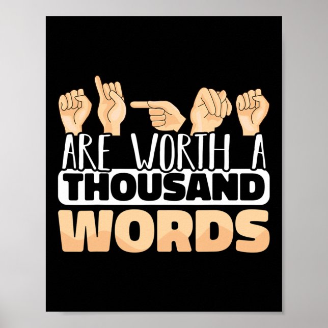 Poster Sinais que valem mil palavras Sinal americano ASL (Frente)
