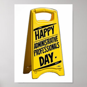 Poster Sinal amarelo do Dia dos Profissionais Administrat