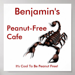 Poster sinal Amendoim-livre do café