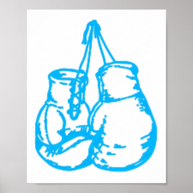 Poster Sinal Azul de Boxe Legal com Luvas  (Frente)