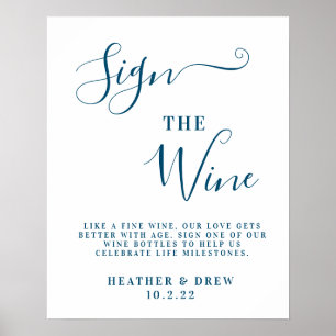 Poster Sinal Azul Marinho Vinho Milestone Livro de Visita