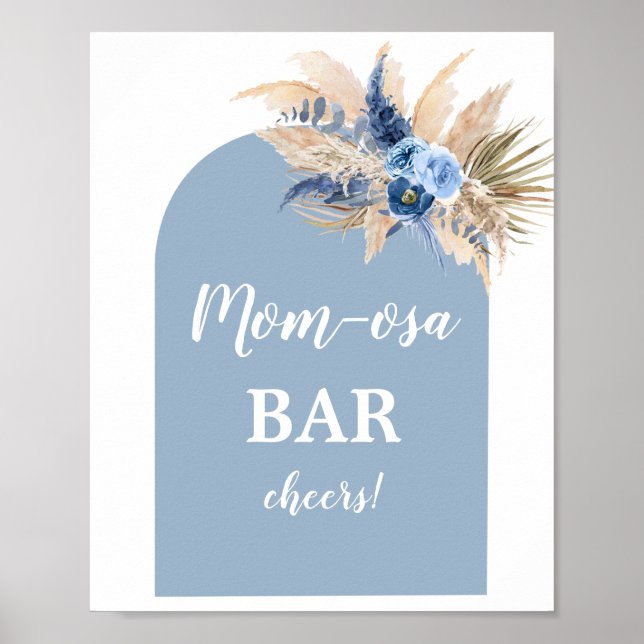 Poster Sinal Bar Mimosa de Grama Azul (Frente)