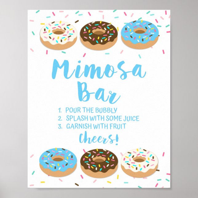Poster Sinal Bar Mimosa Sinal Rosquinha Azul Sprinkle Sin (Frente)
