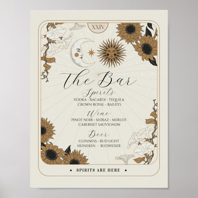 Poster Sinal bar Tarot Sinal Recepção de casamento Hallow (Frente)