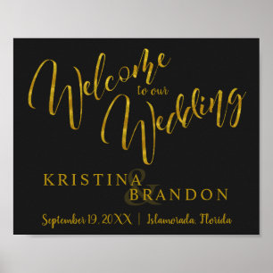 Poster Sinal bem-vindo do casamento com rotulação da