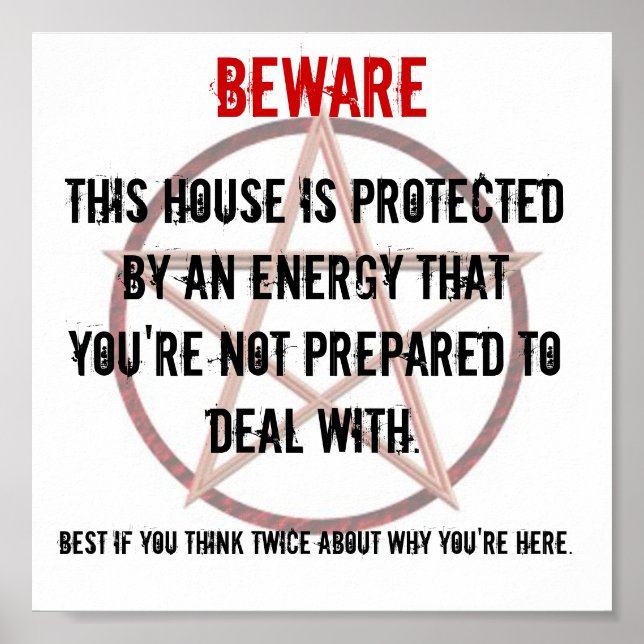 Poster Sinal BEWARE para Proprietários de Propriedade (Frente)