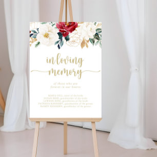 Poster Sinal Clássico Floral Dourado Em Memória Amorosa