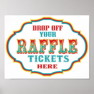 Pôster Sinal da cabine de bilhete do Raffle