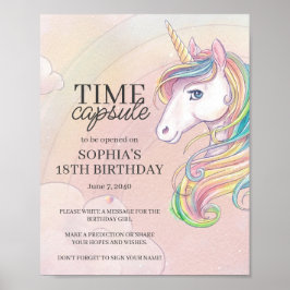 Poster Sinal da cápsula do tempo de festa de aniversário 