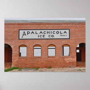 Poster Sinal da Companhia de Gelo de Apalachicola, Flórid