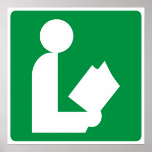 Poster Sinal da estrada da biblioteca