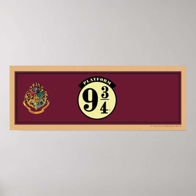 Poster Sinal da Plataforma 9 3/4 do HOGWARTS™ EXPRESS (Frente)