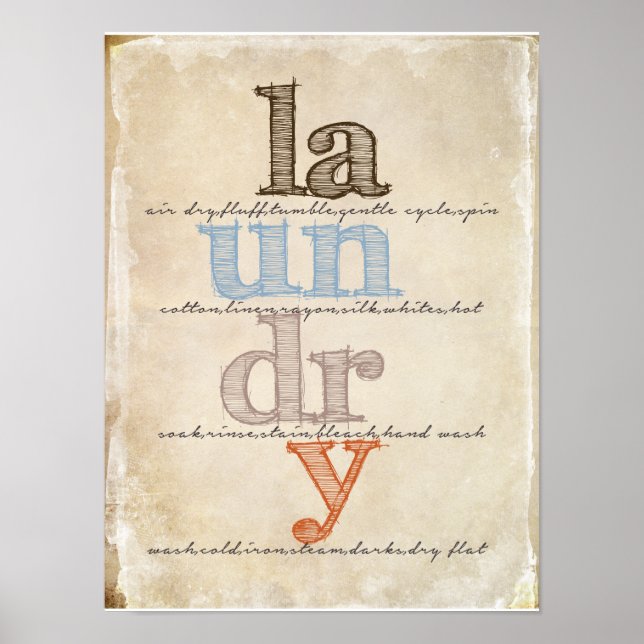Pôster Sinal da sala de lavandaria (Frente)