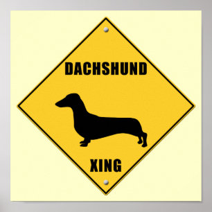 Pôster Sinal Dachshund Crossing (XING)