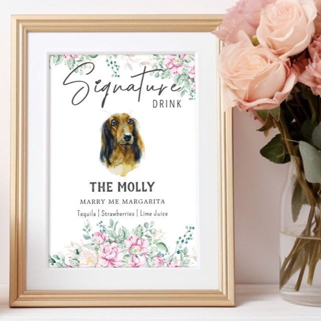 Poster Sinal Dachshund Signature Drink Signature (Criador carregado)