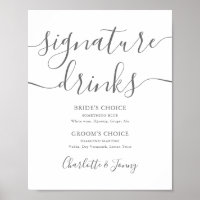 Sinal das Bebidas de Assinatura do Script de Assin